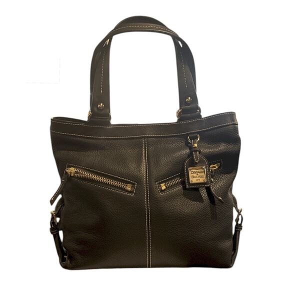 Dooney & Bourke Pebble Leather Sara Bag Deep Brown All Weather Leather EUC - Picture 1 of 16